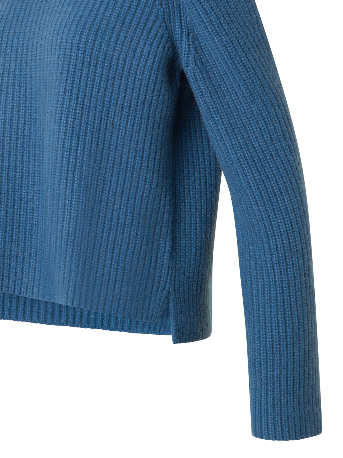 Designer Gerippter Boxy-Kaschmirpullover - Blau