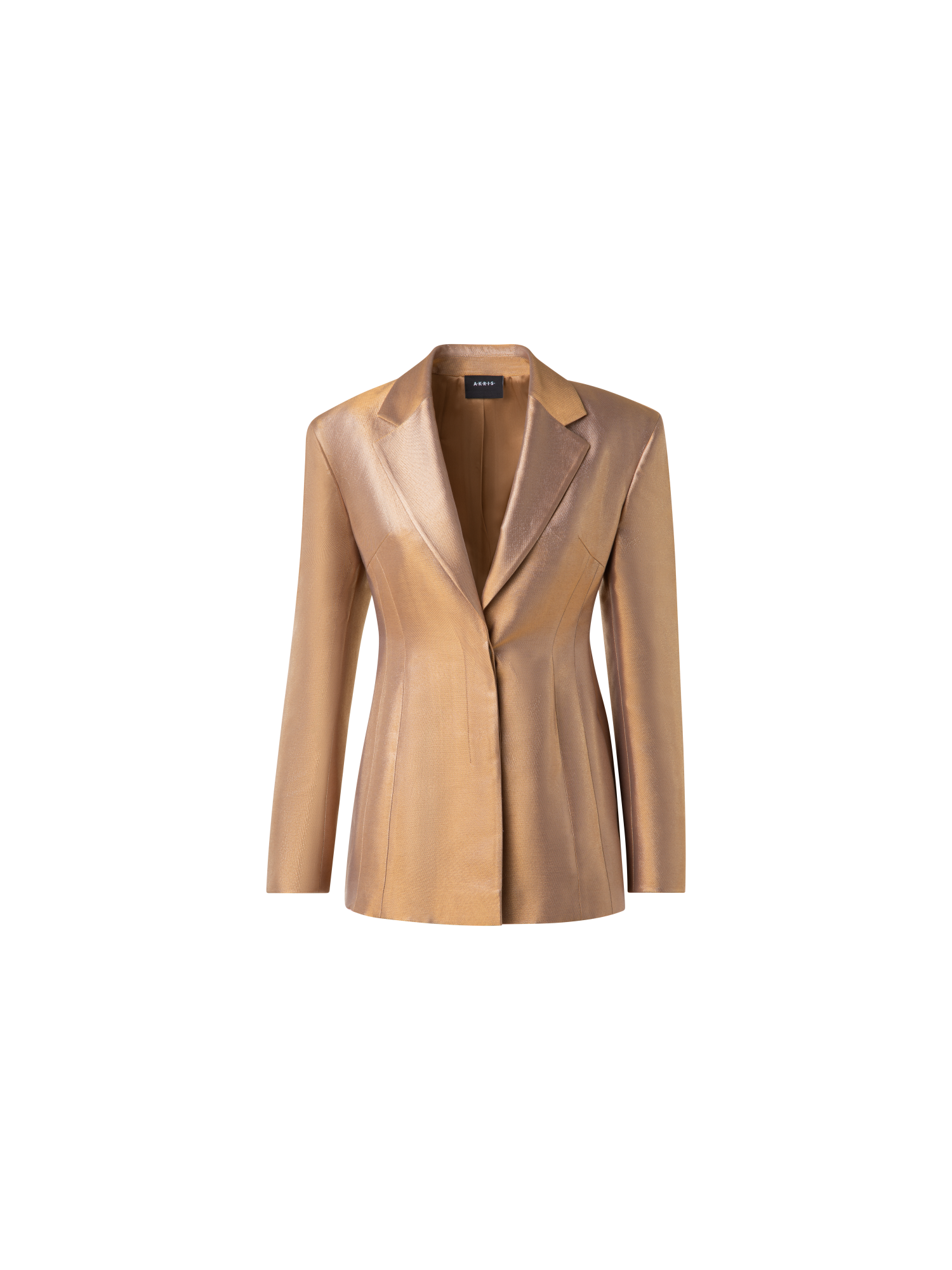 Designer Taillierte einreihige Jacke aus goldenem Lurex - Gold