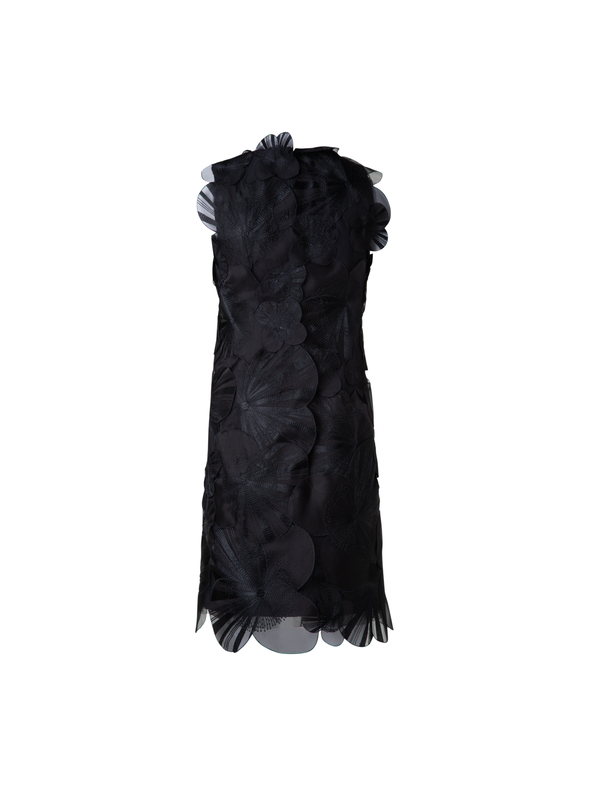 Designer Kurzes Etuikleid mit Poppy-Blumen - Schwarz