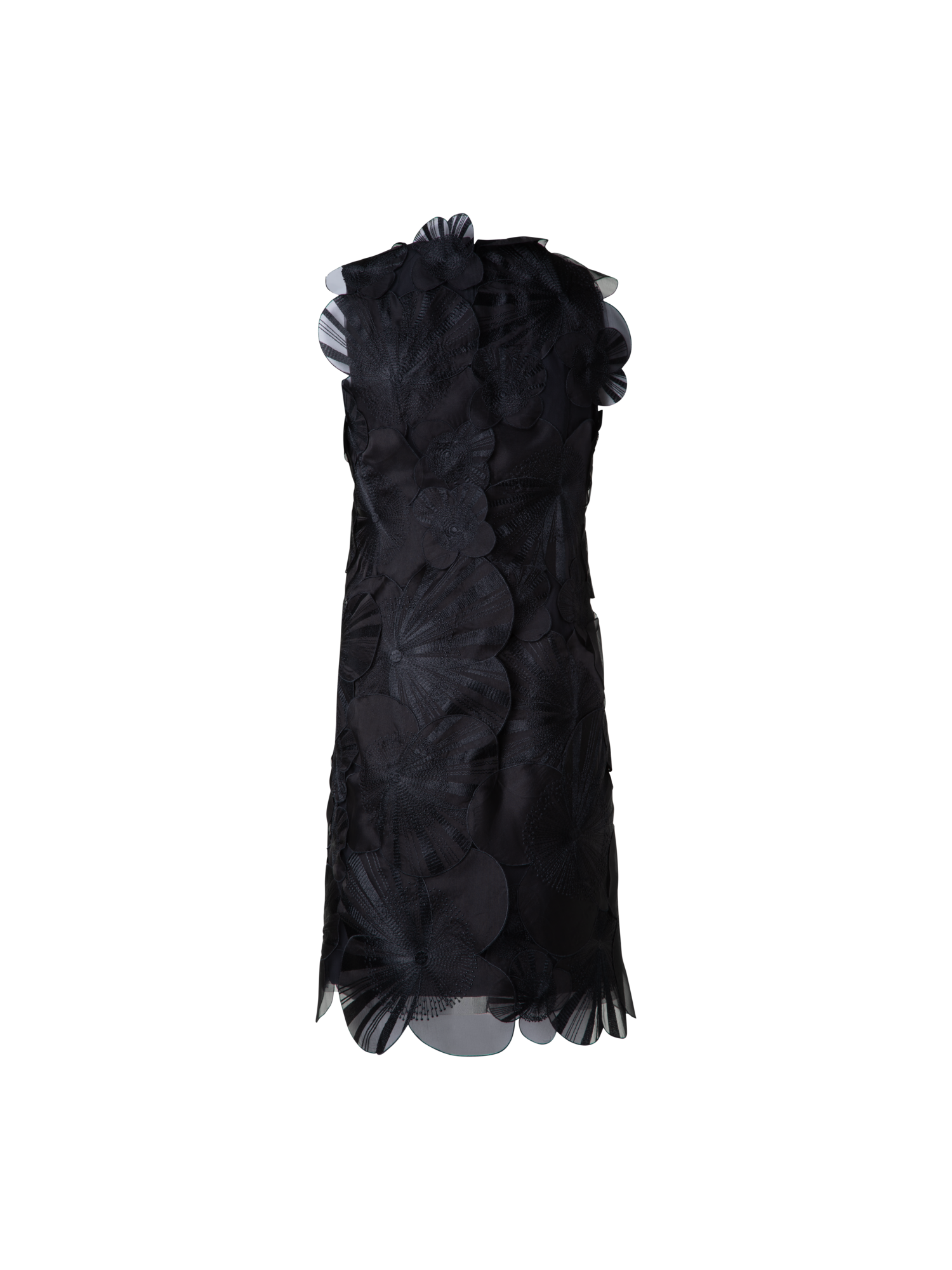 Designer Kurzes Etuikleid mit Poppy-Blumen - Schwarz