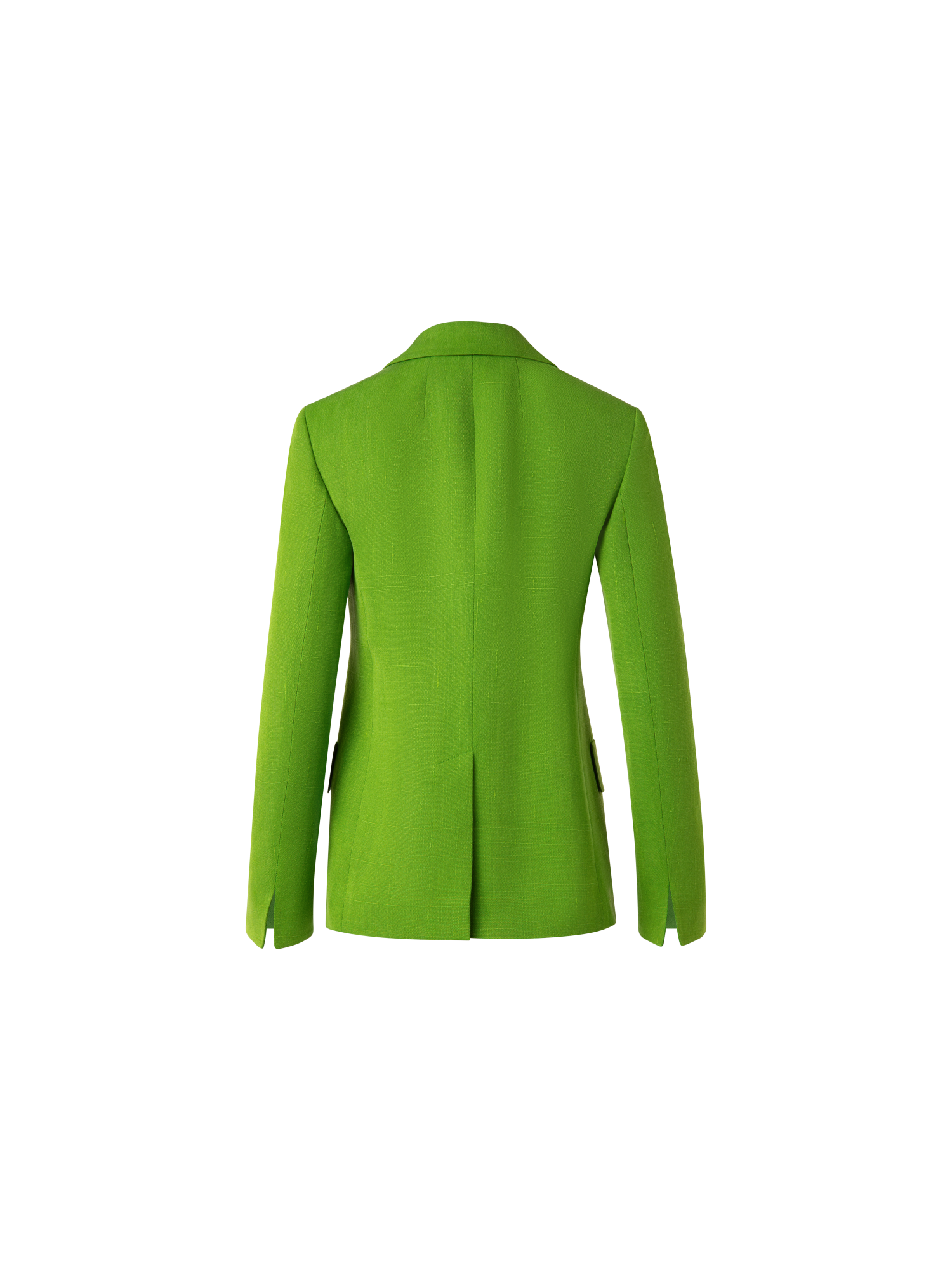 Designer Zweireihiger Blazer aus Shantung-Seide - Grün