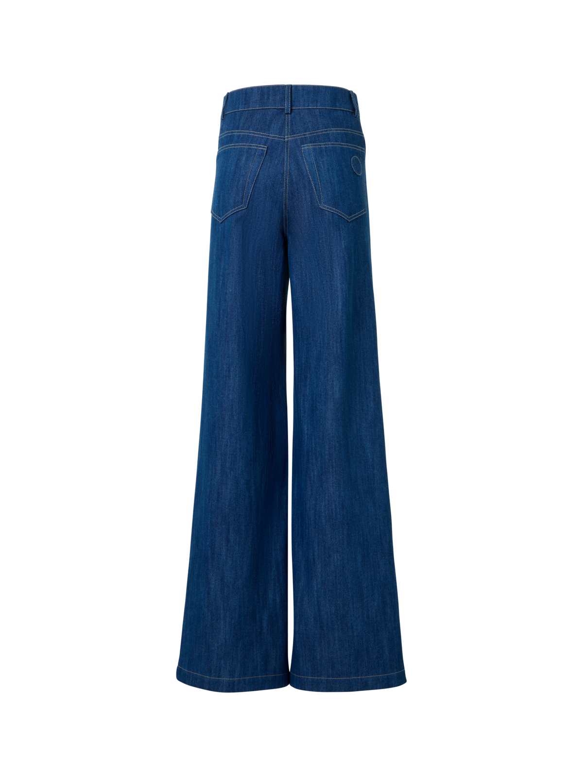 Designer Weite Baumwoll-Stretch Denimhose - Dunkelblau - Blau