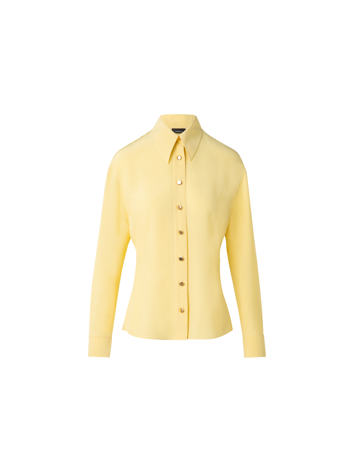 Designer Taillierte Seidenbluse - Gelb