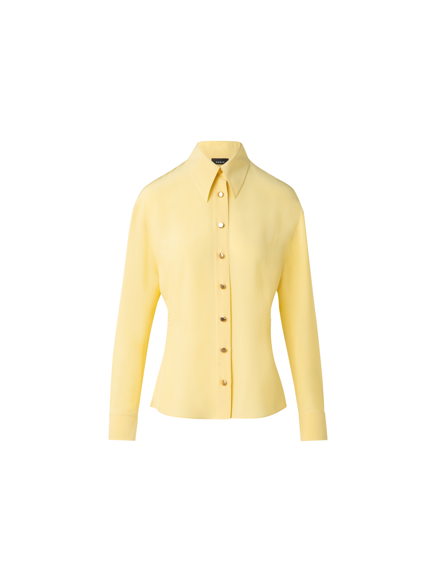 Designer Taillierte Seidenbluse - Gelb