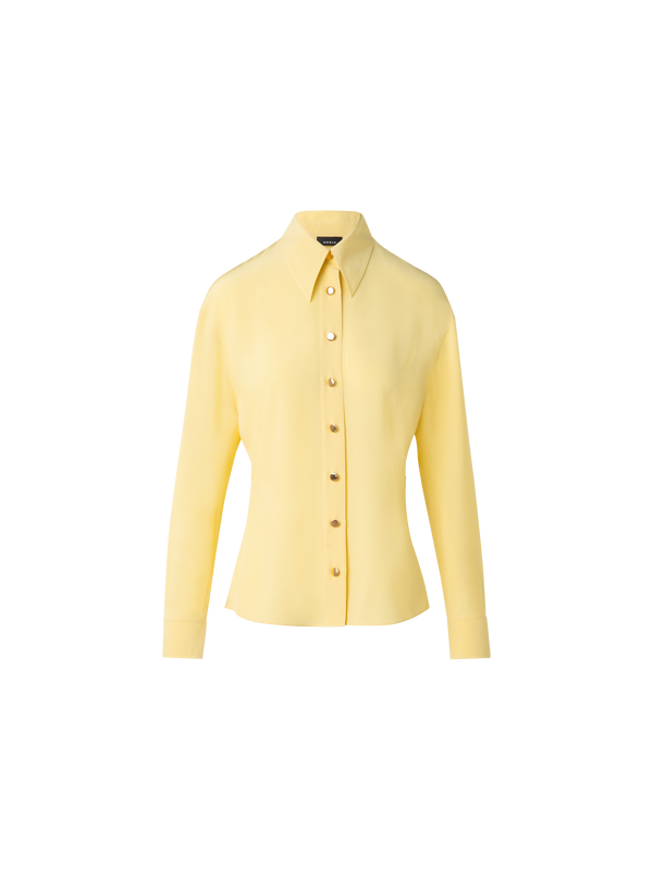 Designer Taillierte Seidenbluse - Gelb