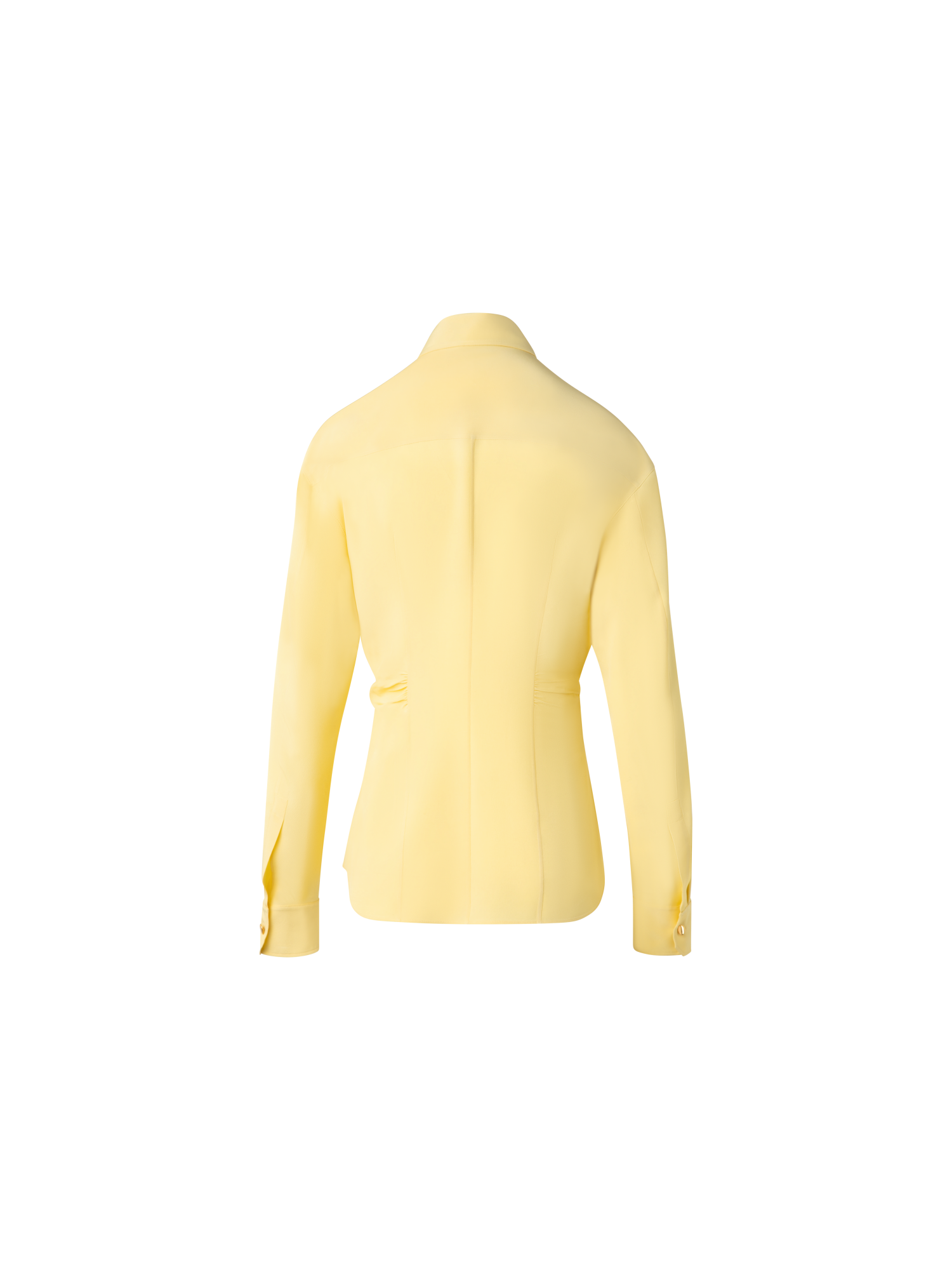 Designer Taillierte Seidenbluse - Gelb