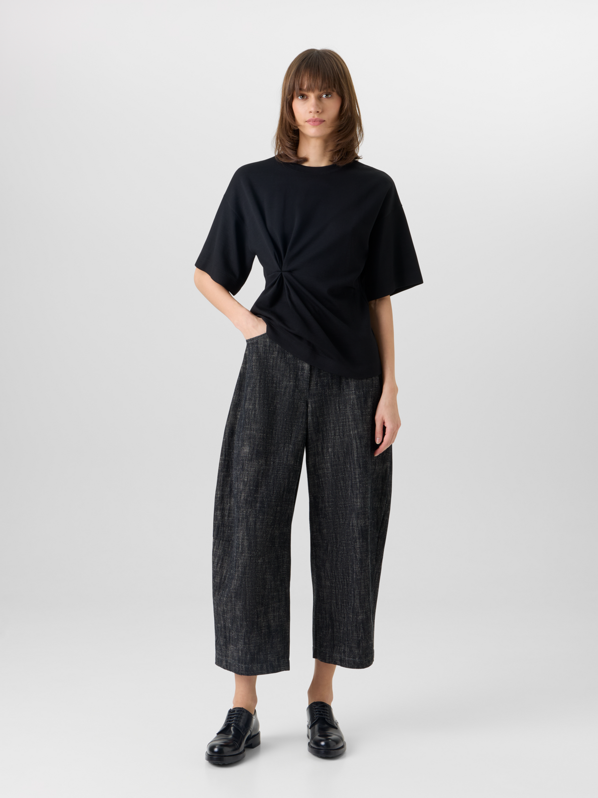 Designer Farrow Hose aus Gewaschener Baumwoll-Denim - Schwarz #editorial