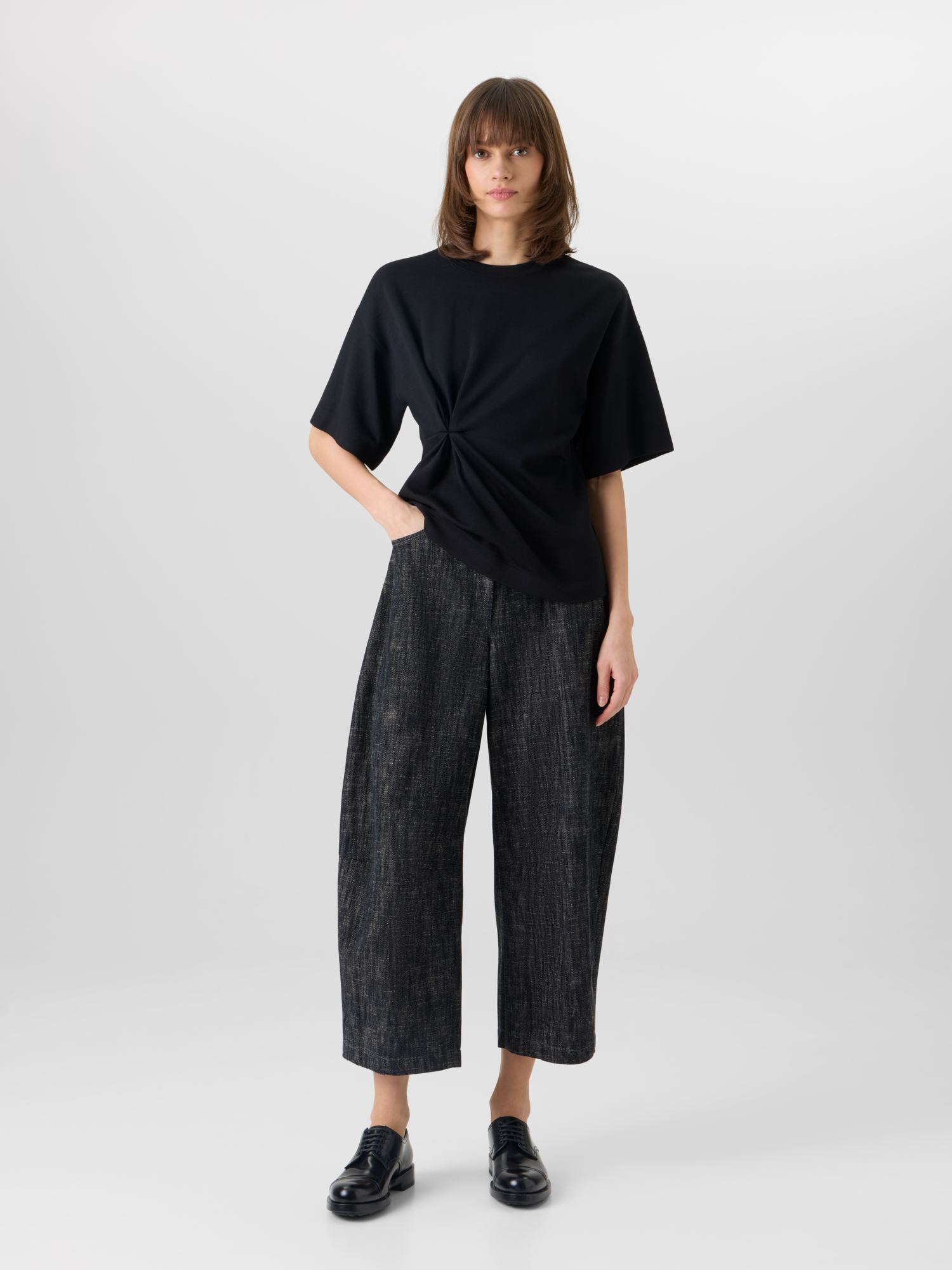 Designer Farrow Hose aus Gewaschener Baumwoll-Denim - Schwarz 