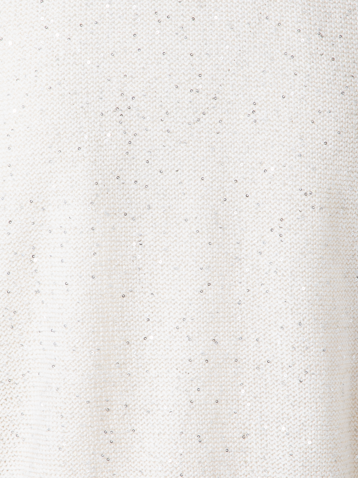 Designer Leinen-Baumwoll-Strick-Top mit Mikro-Pailletten - Beige