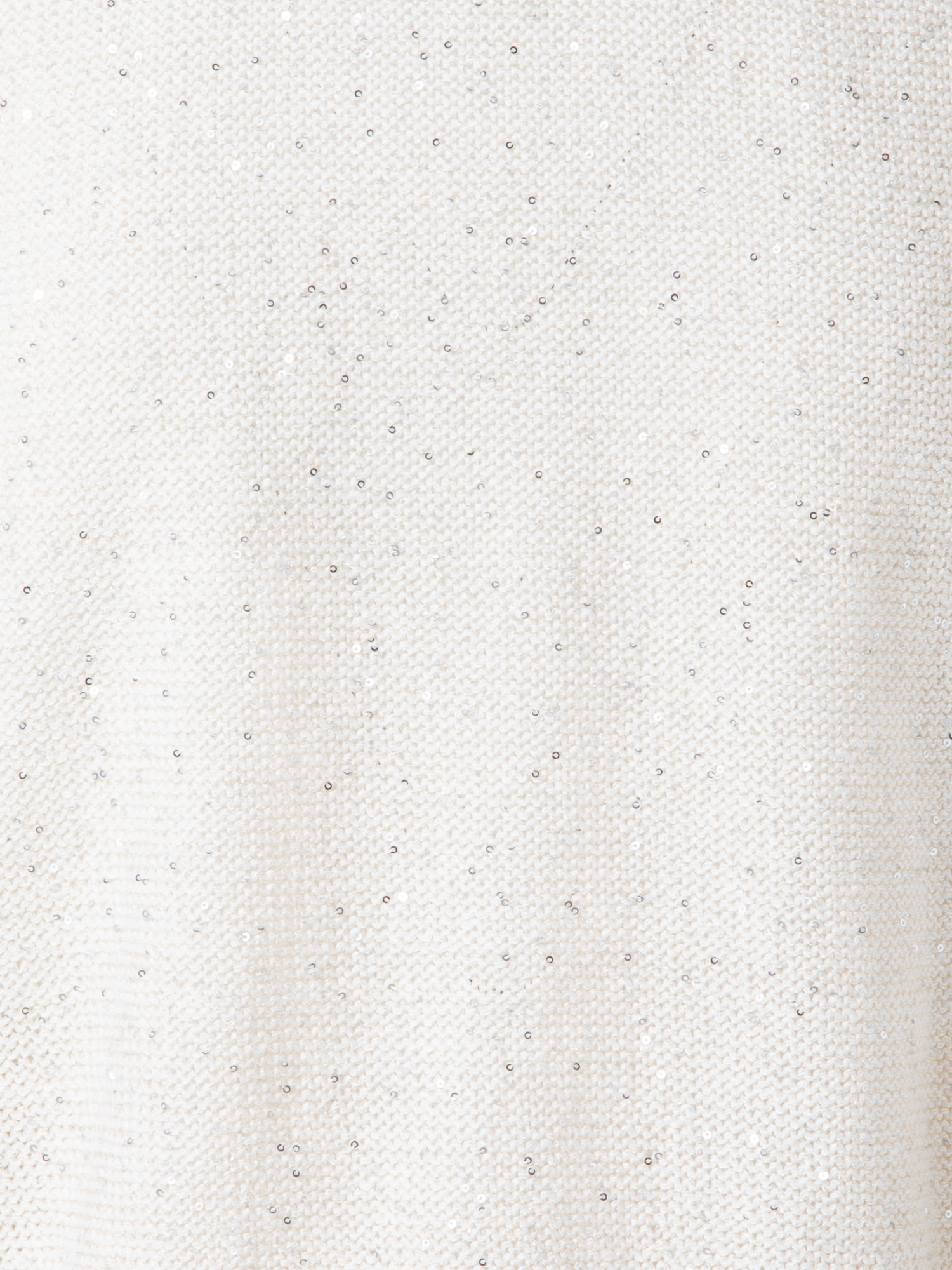 Designer Leinen-Baumwoll-Strick-Top mit Mikro-Pailletten - Beige