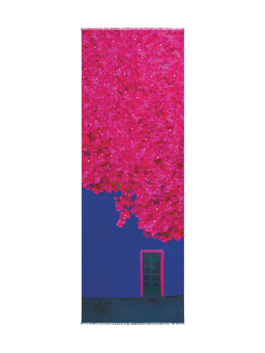 Designer Schal mit Bougainvillea Porta-Druck - Rosa