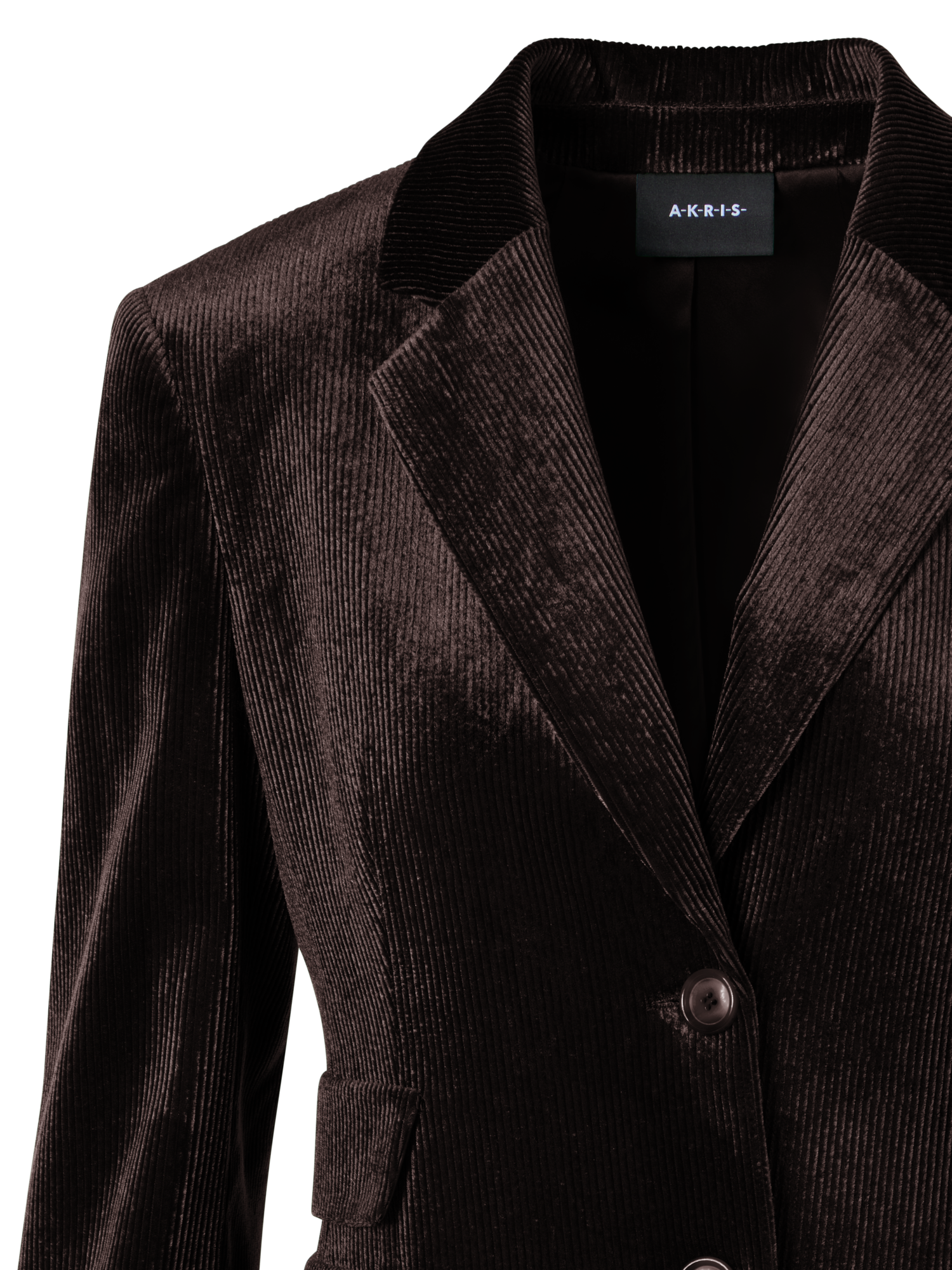 Designer Jacke aus fliessendem Cord - Braun