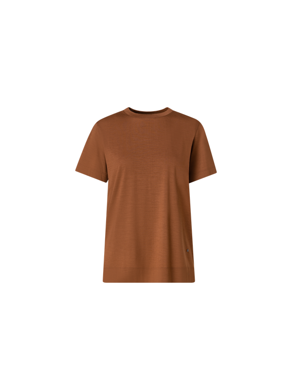 Designer T-Shirt aus Baumwoll-Jersey - Braun