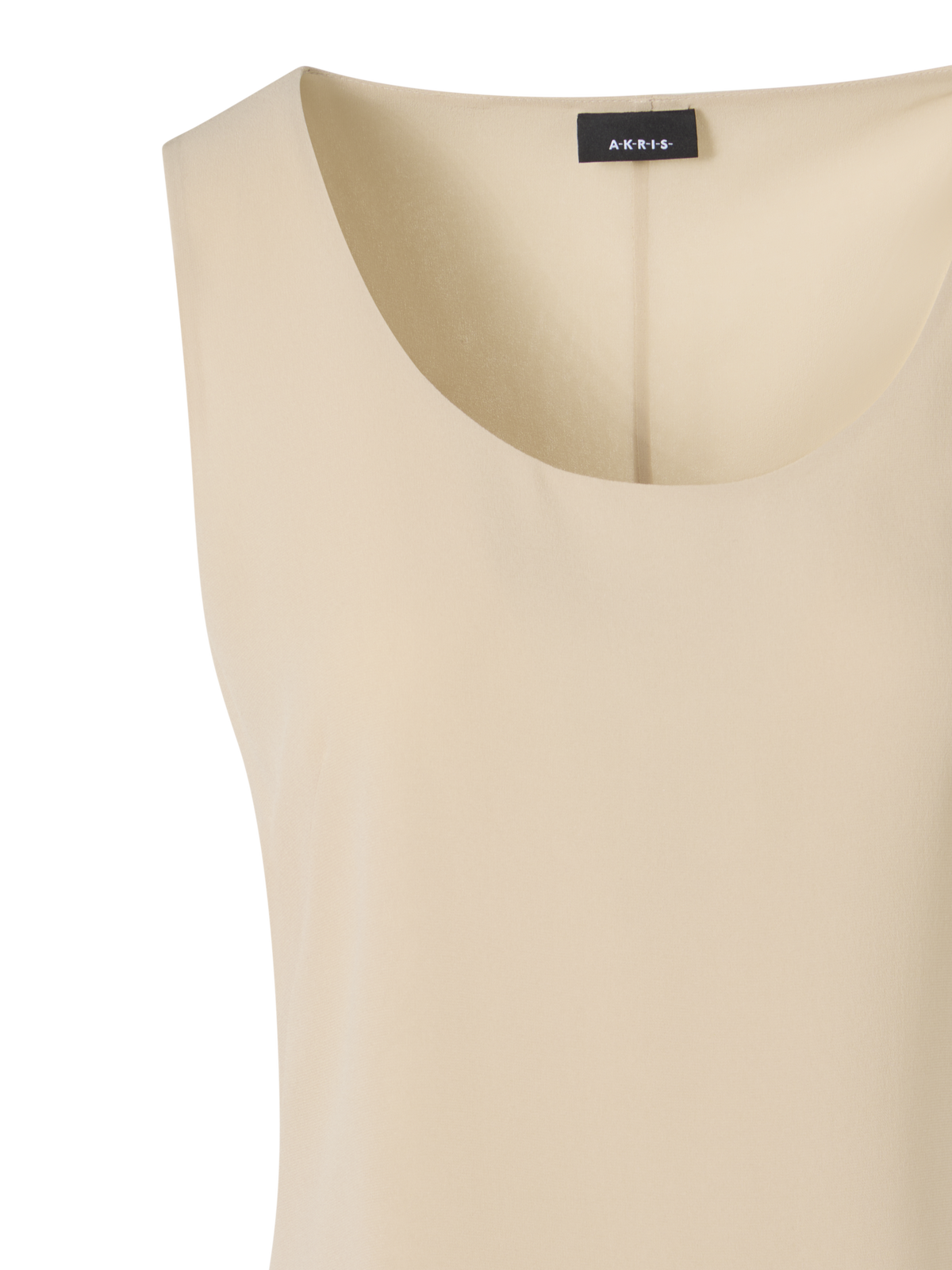 Designer Ärmelloses Top aus Seidengeorgette - Beige