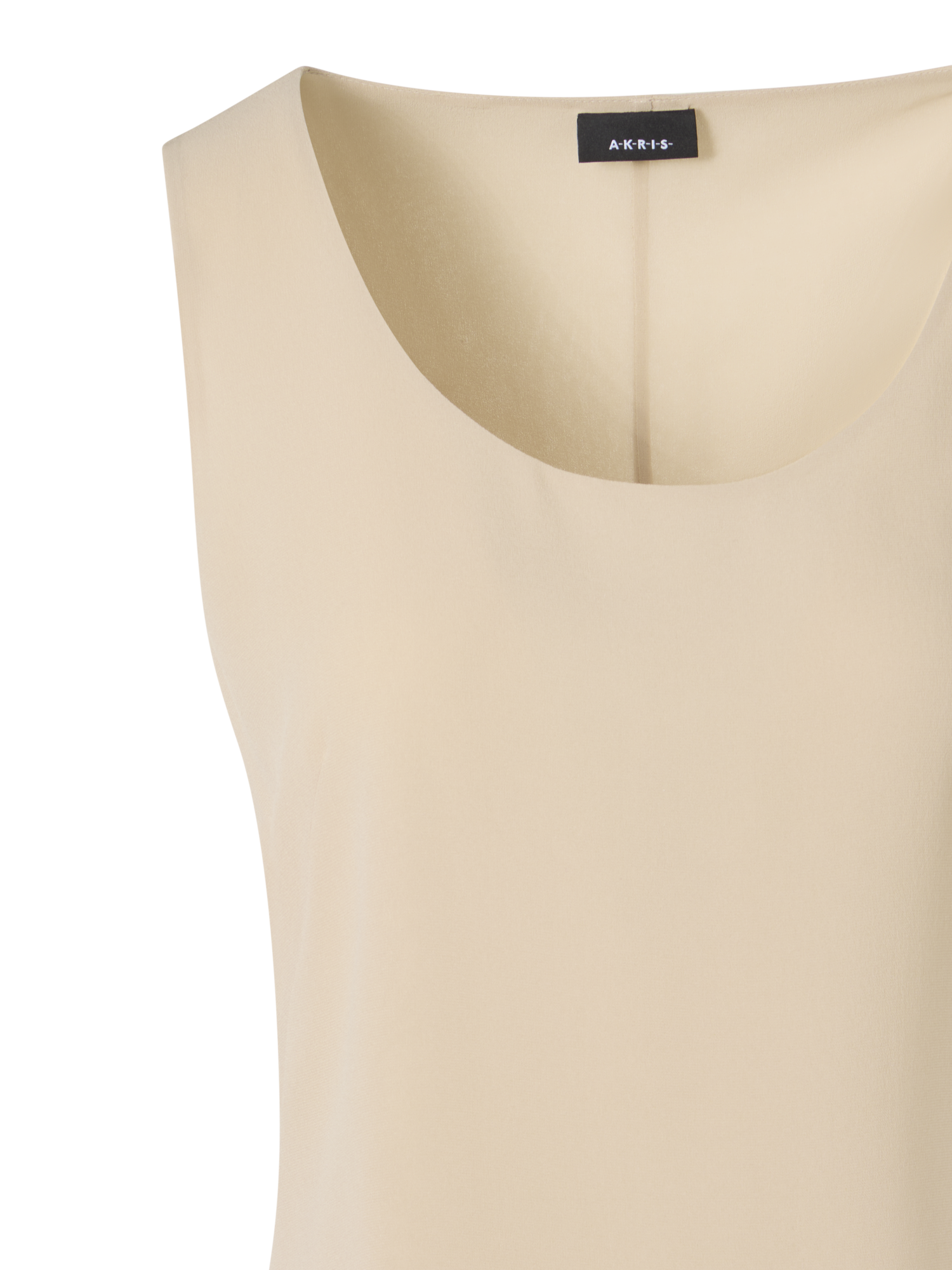 Designer Ärmelloses Top aus Seidengeorgette - Beige
