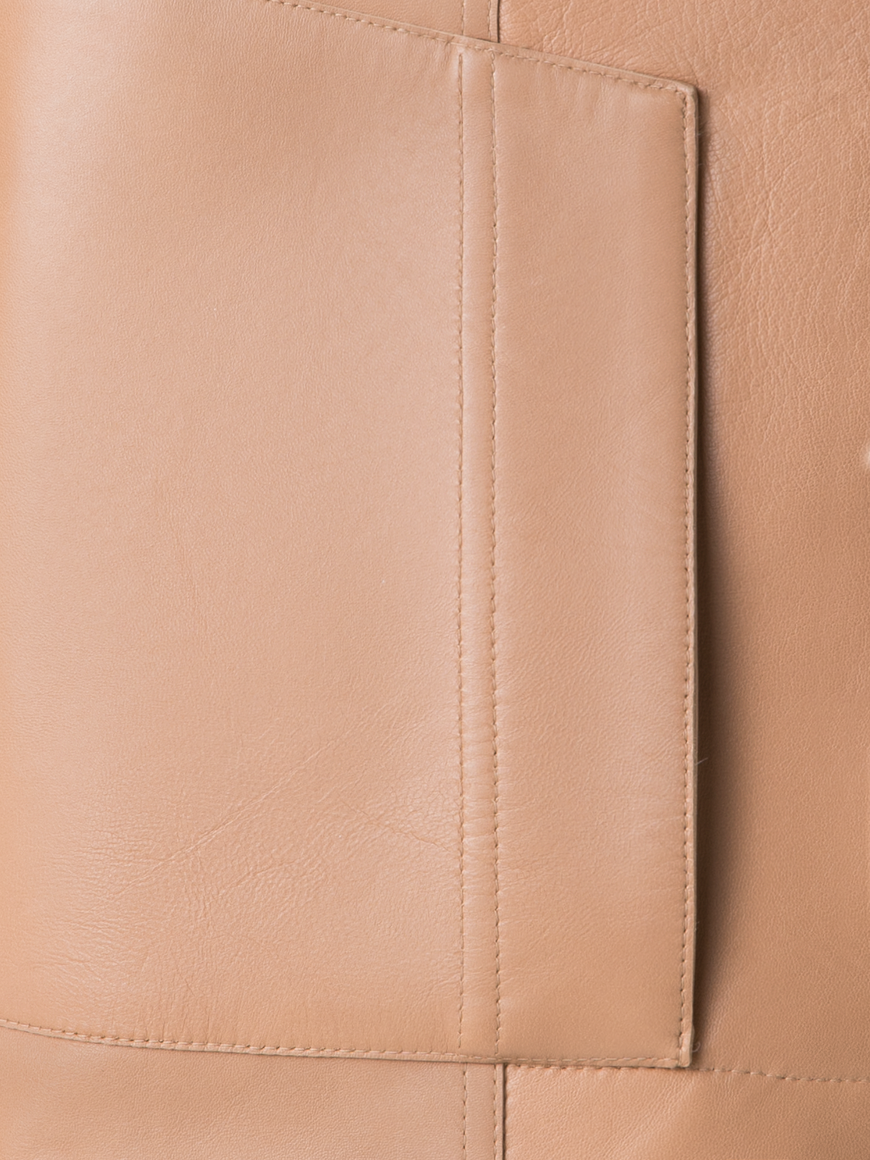 Designer Asymmetrische Trench-Lederjacke - Beige