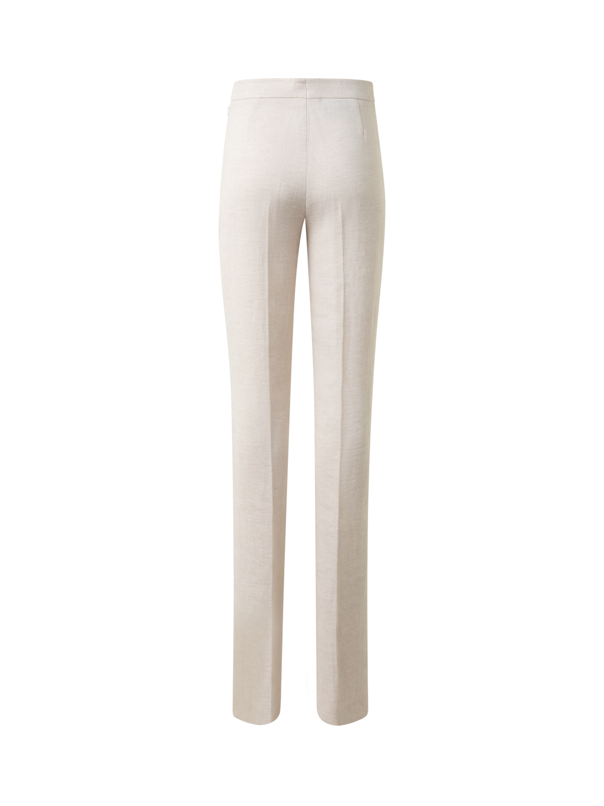 Designer Gerade Hose aus Leinen-Doubleface - Grau - Beige