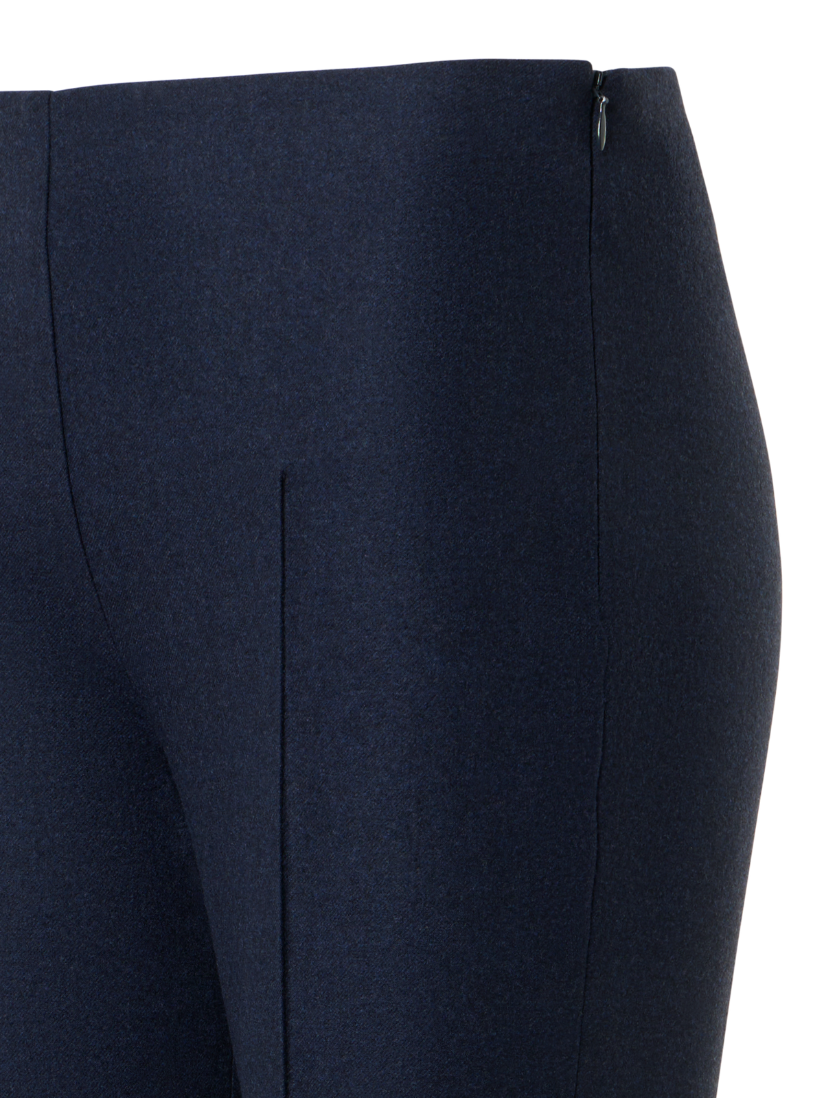 Designer Schmale Hose aus Woll-Stretch-Flanell - Schwarz