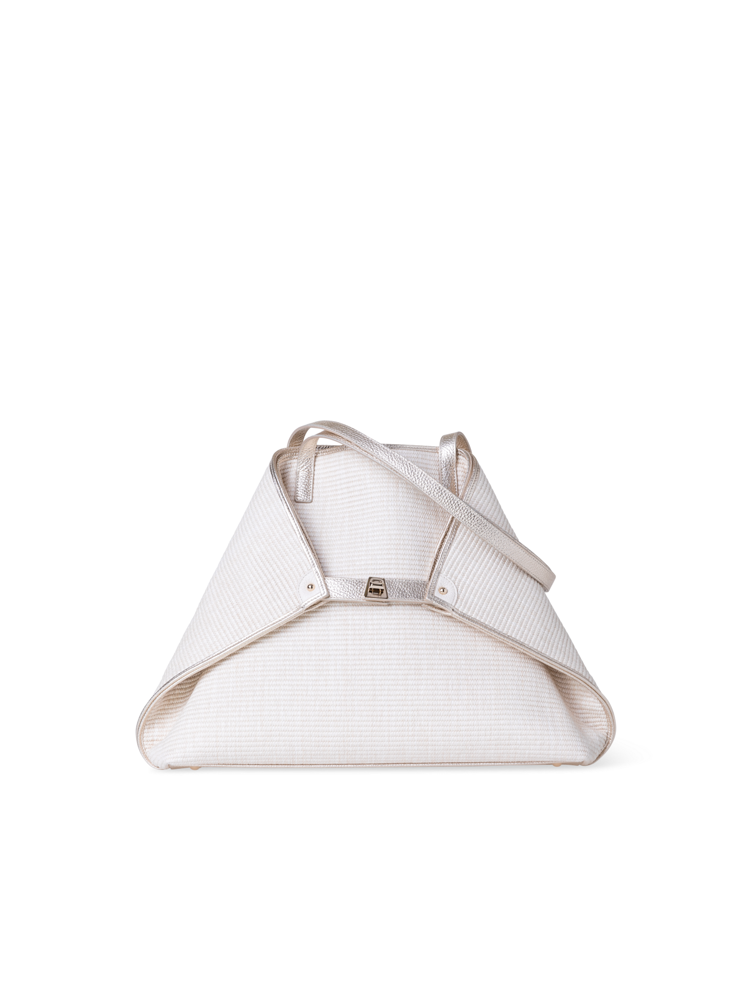 Designer Ai Medium Shoulder Tote - Silber - Ecru - Beige - Weiss