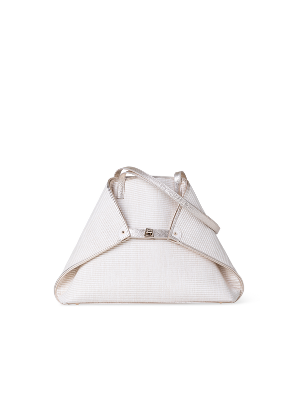 Designer Ai Medium Shoulder Tote - Silber - Ecru - Beige - Weiss