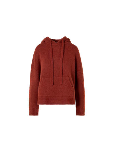 Designer Oversize Hoodie aus flauschigem Alpaka - Rot