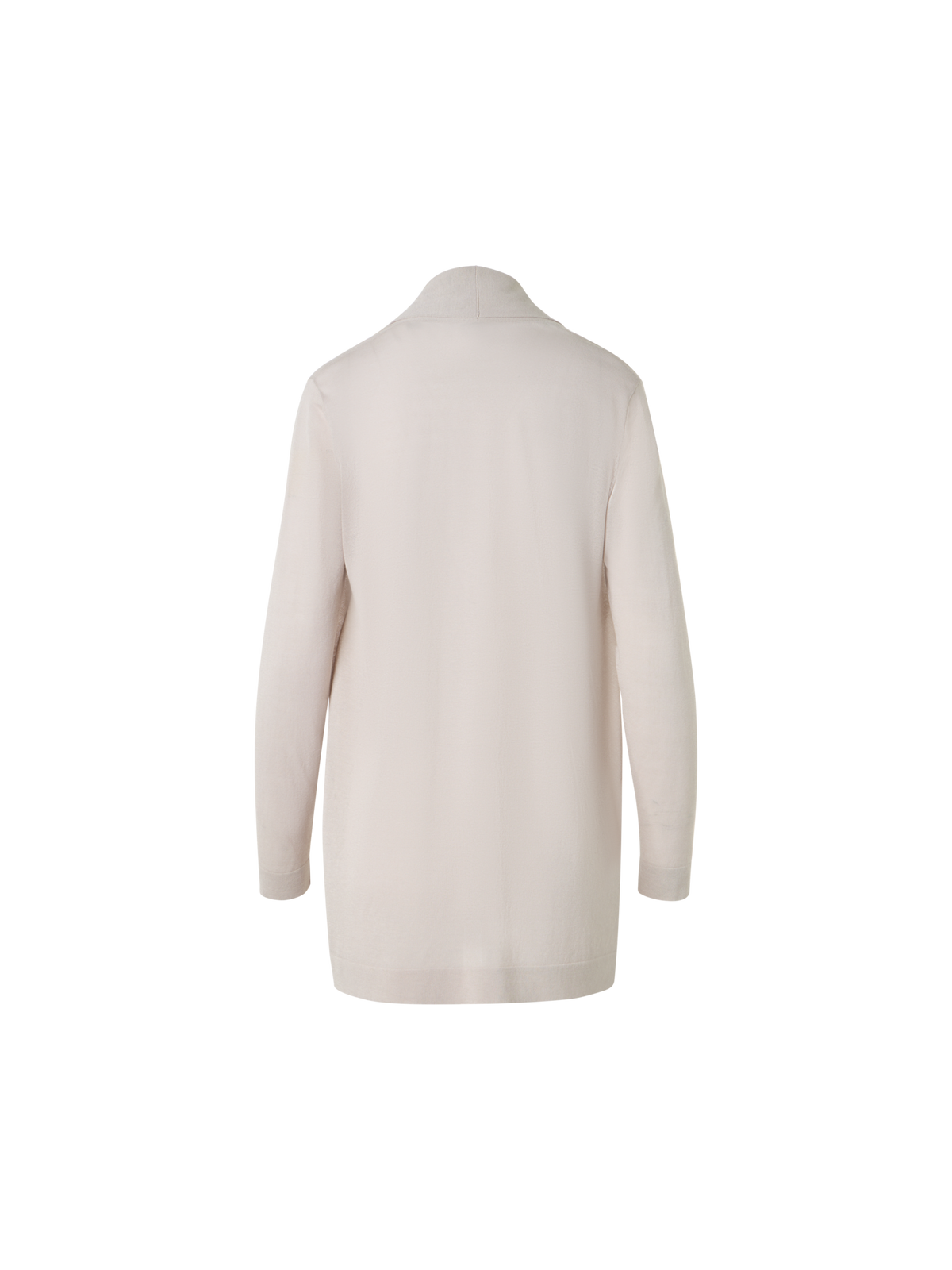 Designer Langer Cardigan aus Seidenbaumwolle mit Schalkragen - Beige