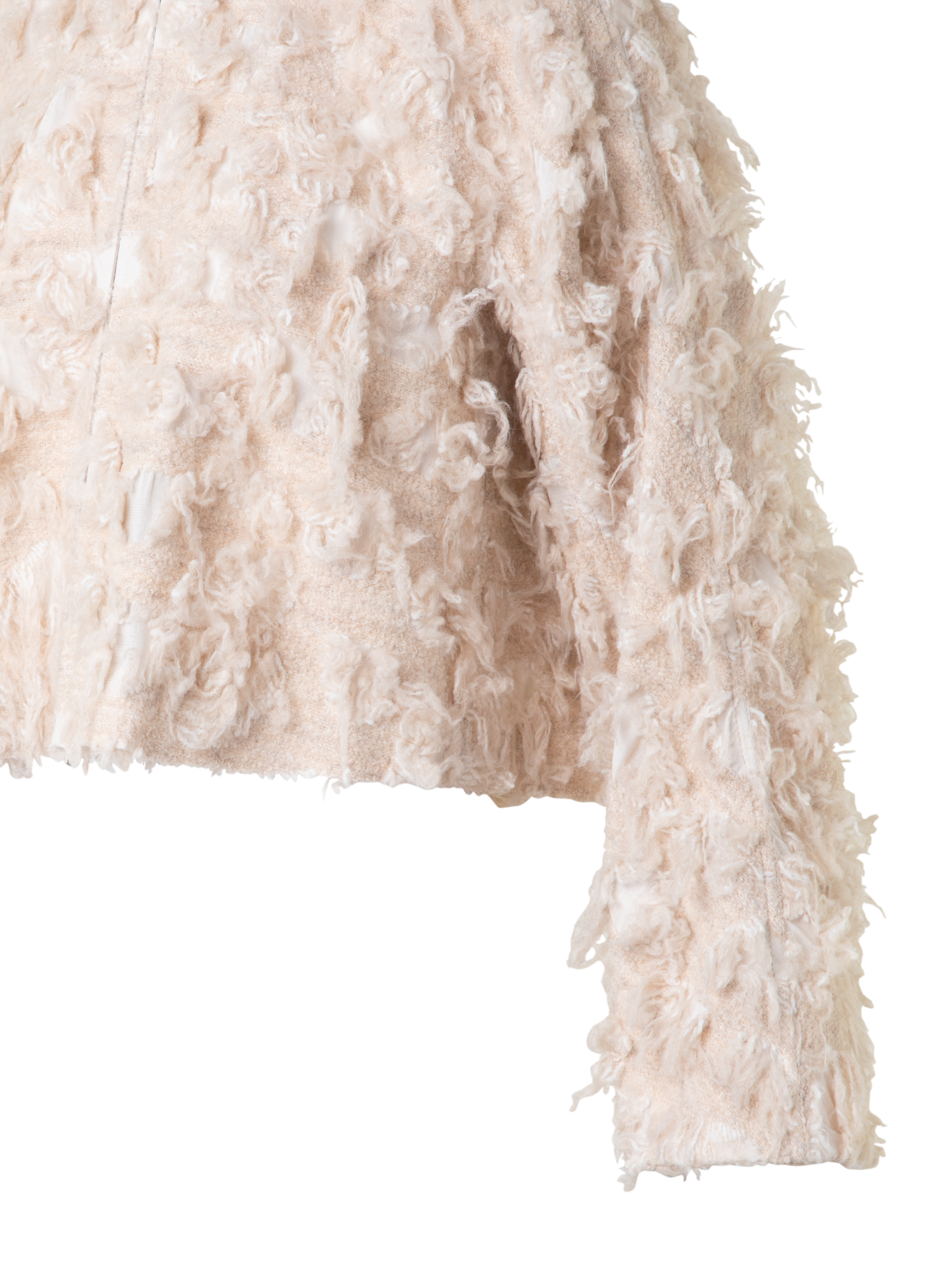 Designer Kurze Jacke in 3D Jacquard - Beige