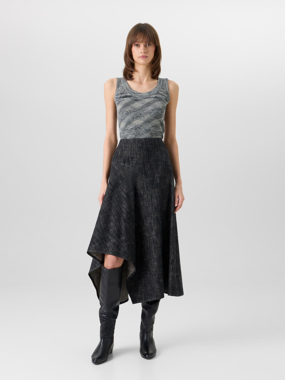 Designer Ärmelloses Stricktop aus Merinowolle - Grau #editorial