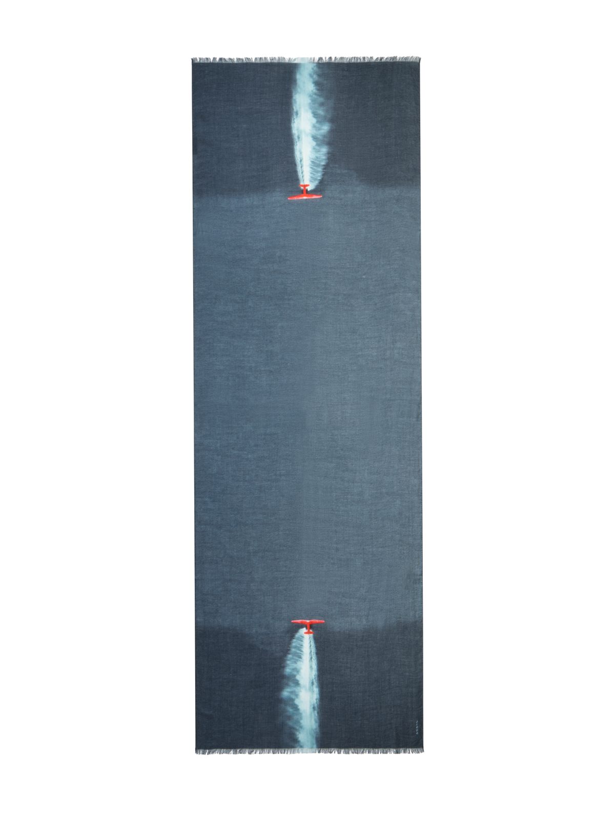 Designer Schal mit Flugzeug-Print - Grau - Bunt - Rot