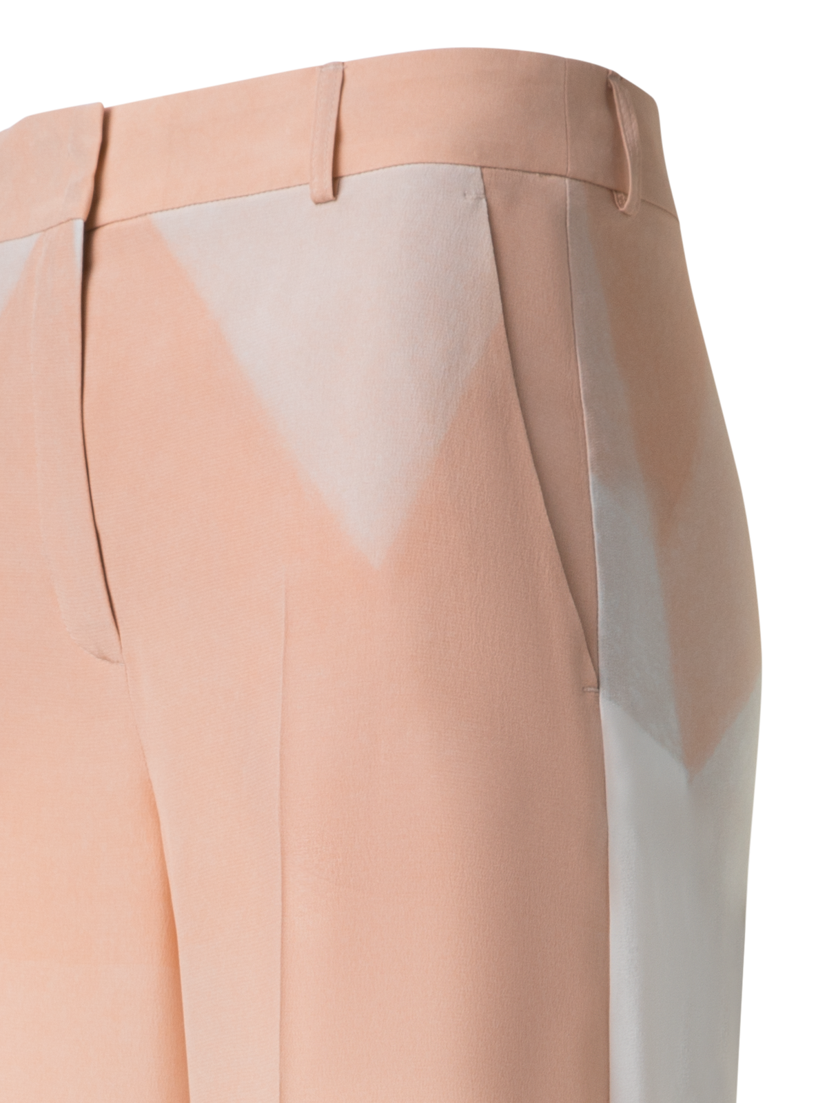 Designer Weite Gerade Seidenhose mit Chiaroscuro Druck - Bunt - Rosa
