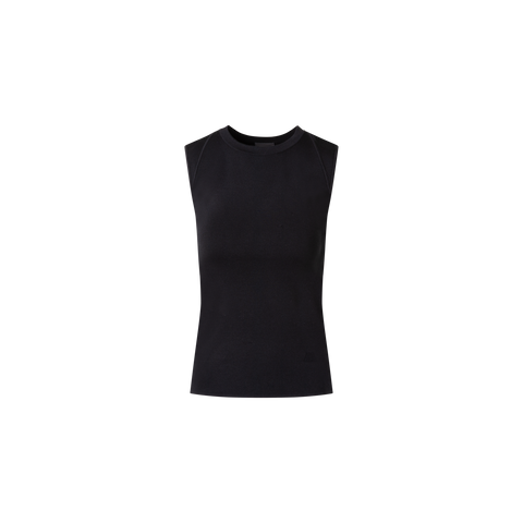 Ärmelloses Strickoberteil aus Seidenstretch