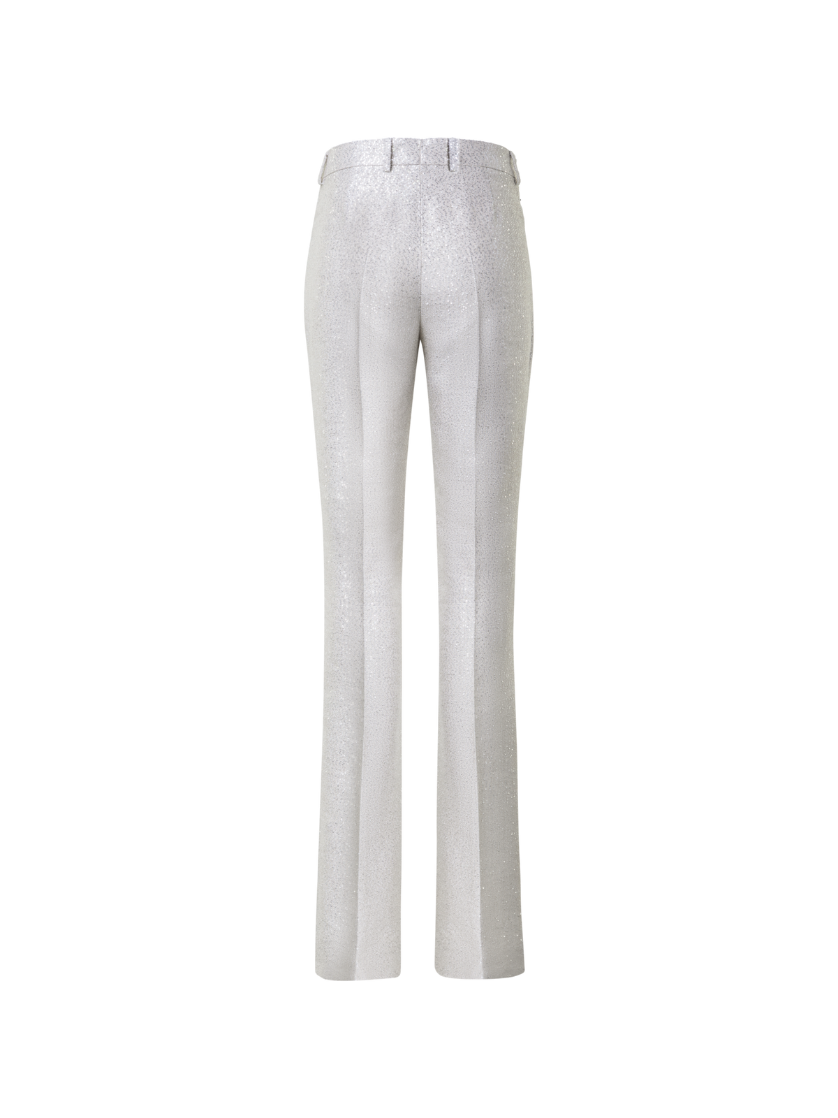 Designer Leicht Schlaghose aus Leinen mit Pailletten - Silber - Grau