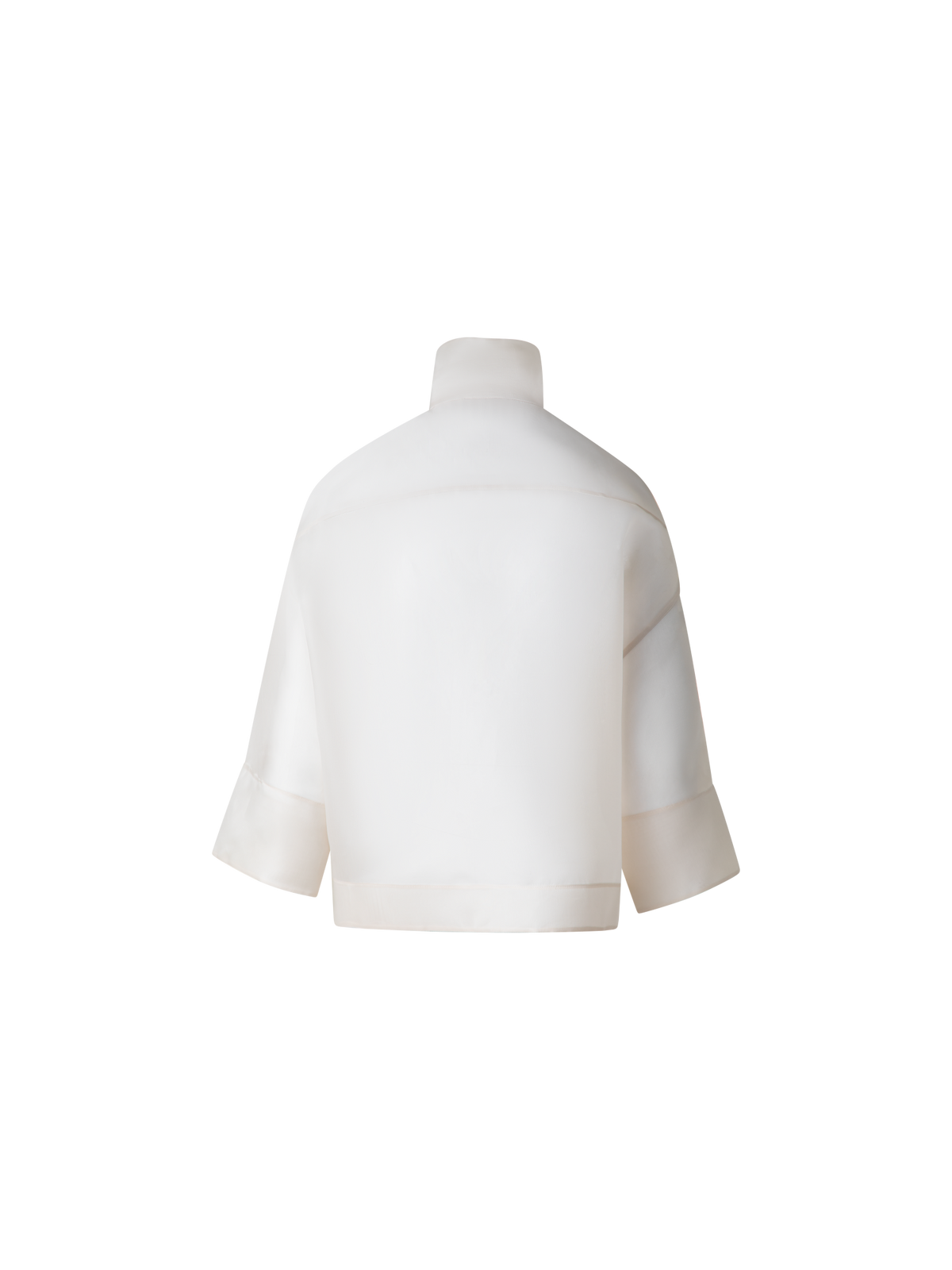 Designer Organza Jacke aus Panama Seide - Ecru - Weiss