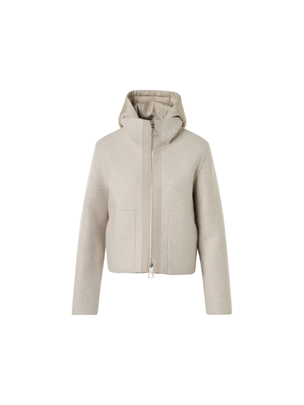 Designer Wendejacke aus Kaschmirjersey und Seide - Beige