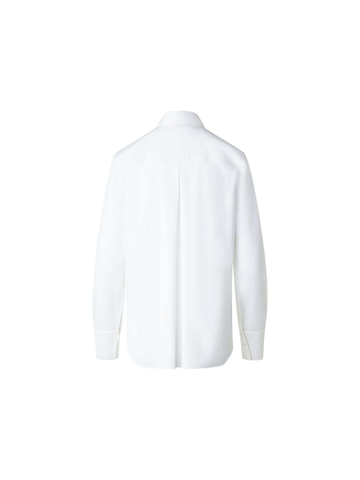 Designer Bluse aus Baumwollpopeline mit Spitzenfront - Ecru - Weiss