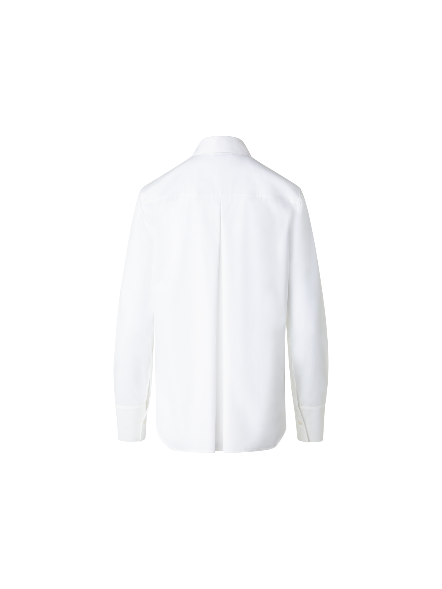 Designer Bluse aus Baumwollpopeline mit Spitzenfront - Ecru - Weiss