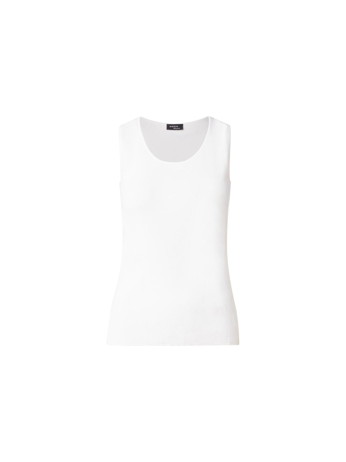 Designer Tank Top aus Leinen-Stretch-Strick - Ecru