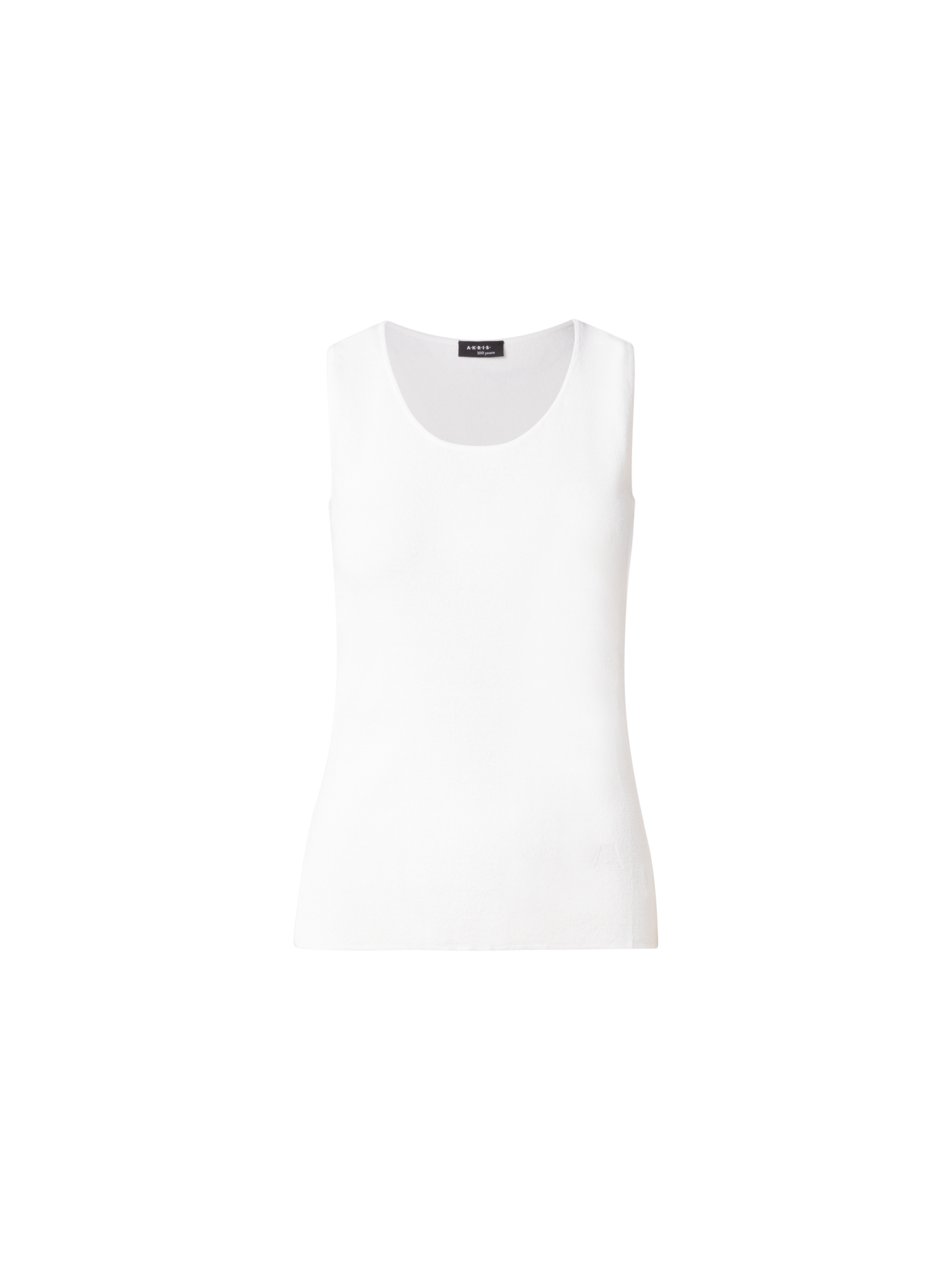 Designer Tank Top aus Leinen-Stretch-Strick - Ecru