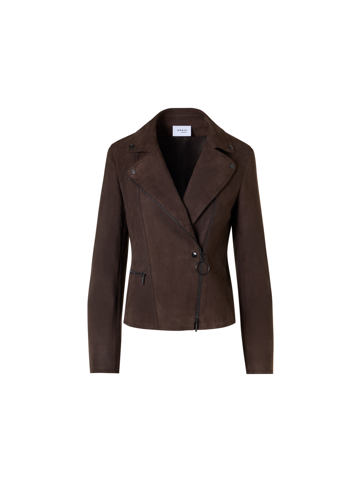 Designer Kurze Bikerjacke aus Lamm-Veloursleder - Braun