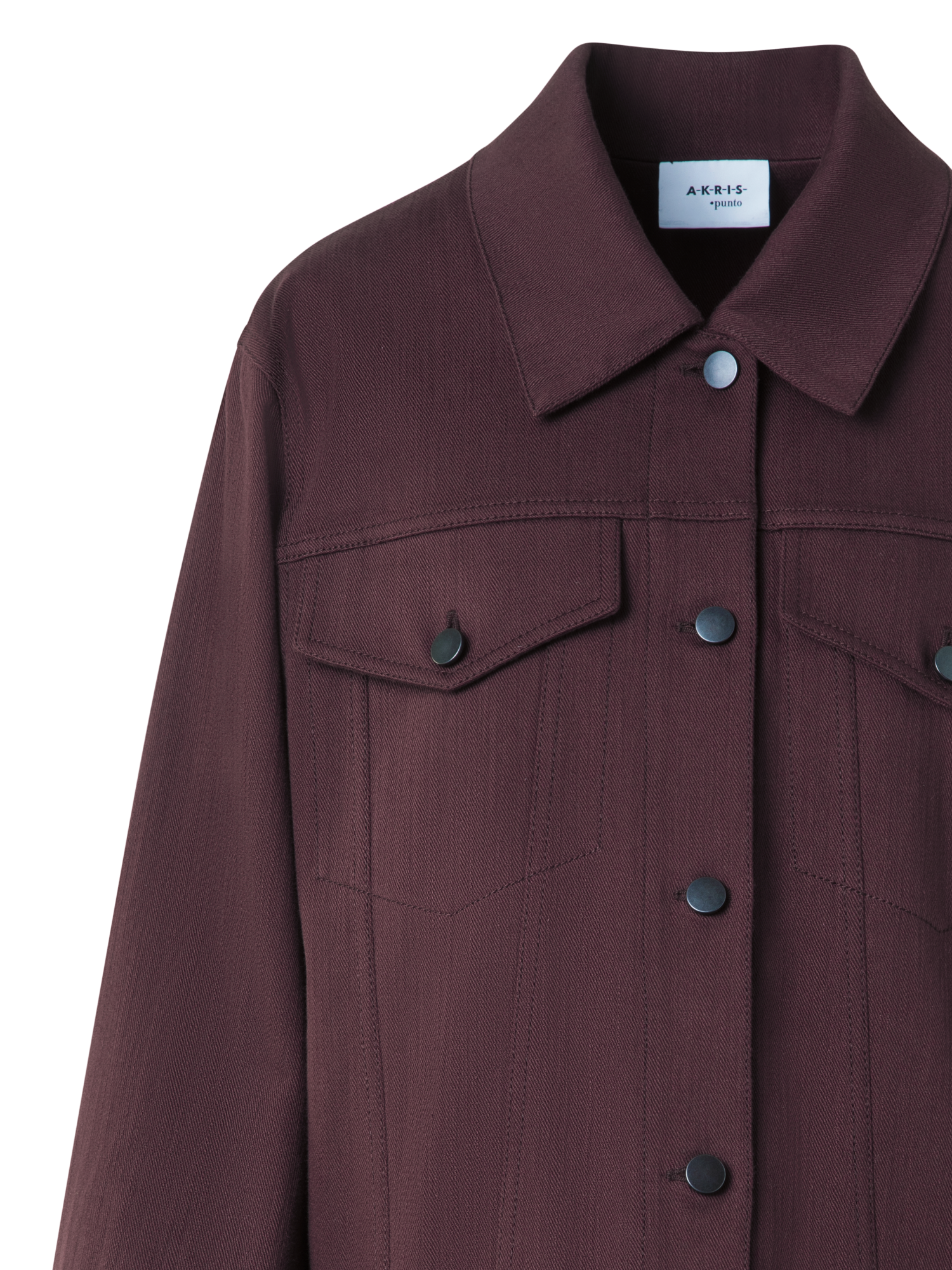 Designer Oversize Denimjacke aus Baumwolle - Violett - Rot