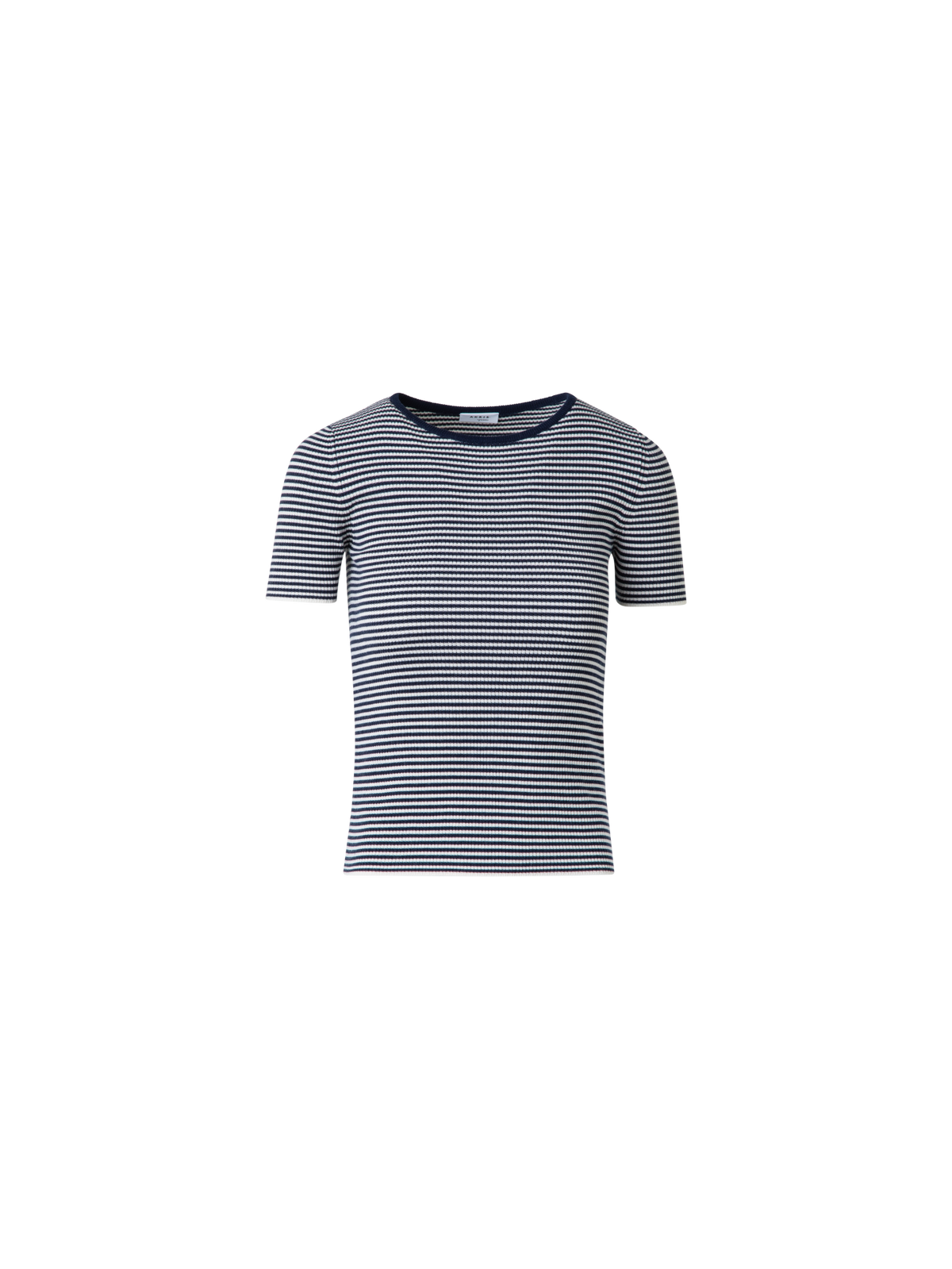 Designer Feines Strick-T-Shirt aus Virgin Wool - Dunkelblau - Blau - Bunt