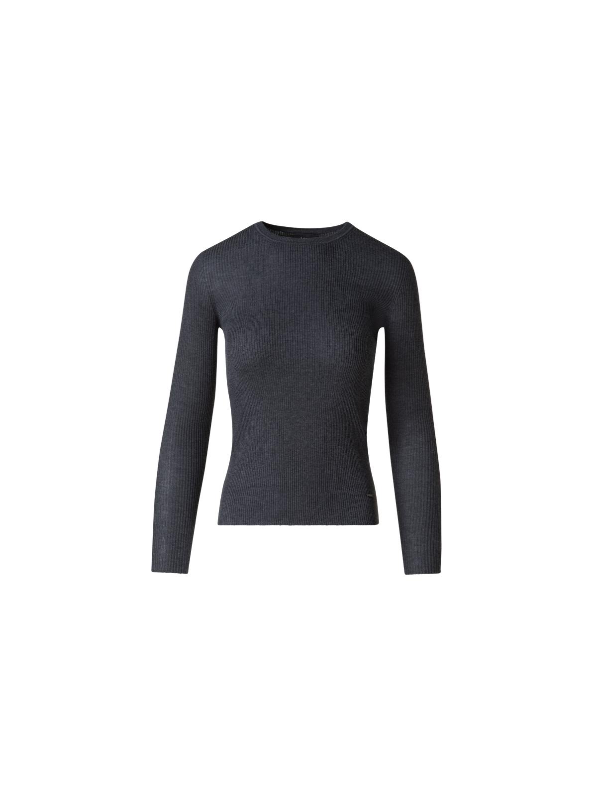 Designer Nahtloser Strickpullover aus Seiden-Baumwolle - Grau