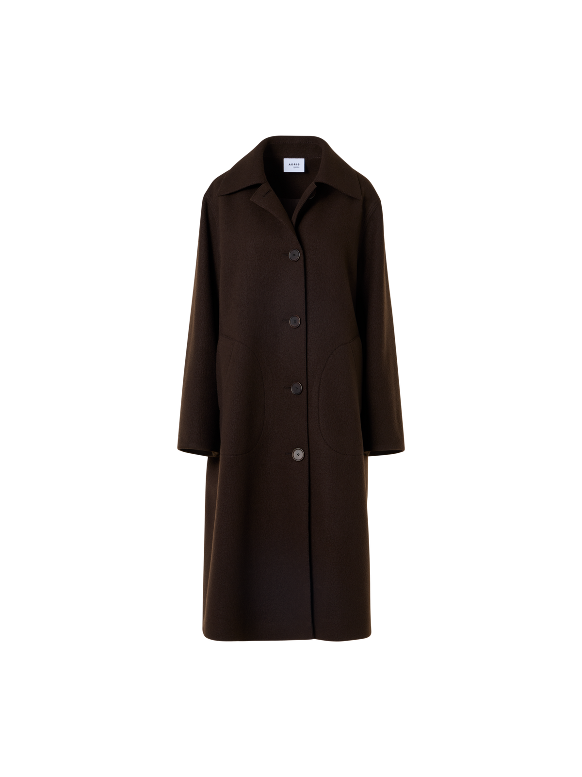 Designer Langer Car Coat in Heavy Taglio Vivo - Braun