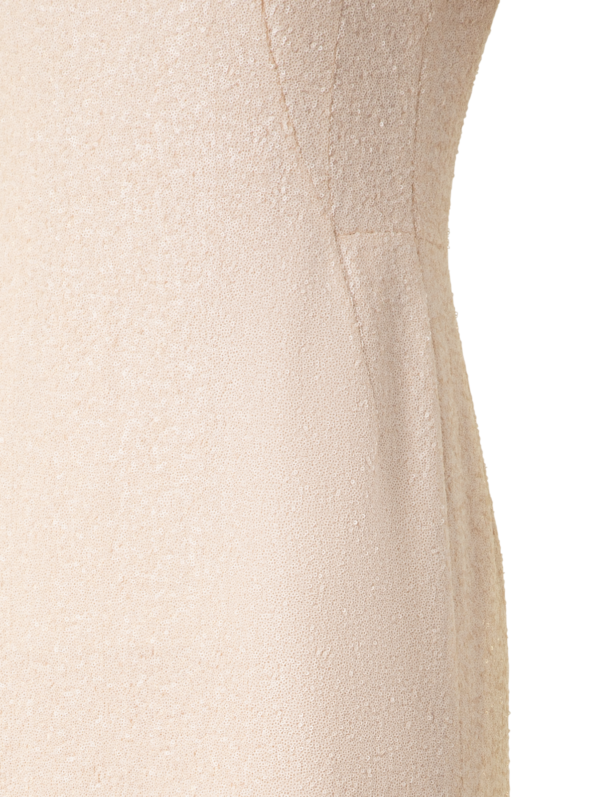 Designer Langes Pailletten-Abendkleid mit kurzen Ärmeln - Beige