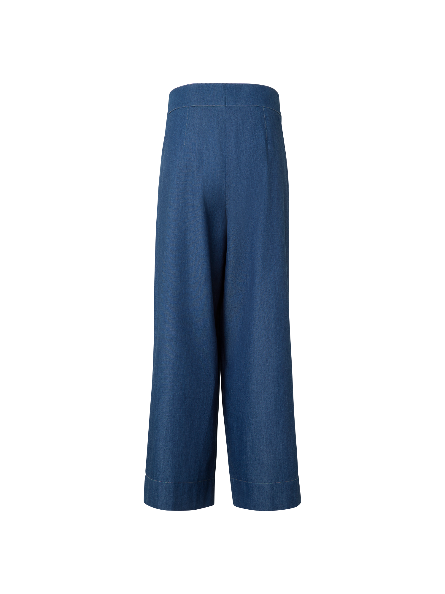 Designer Culottes Hose aus leichtem Baumwoll-Denim - Blau