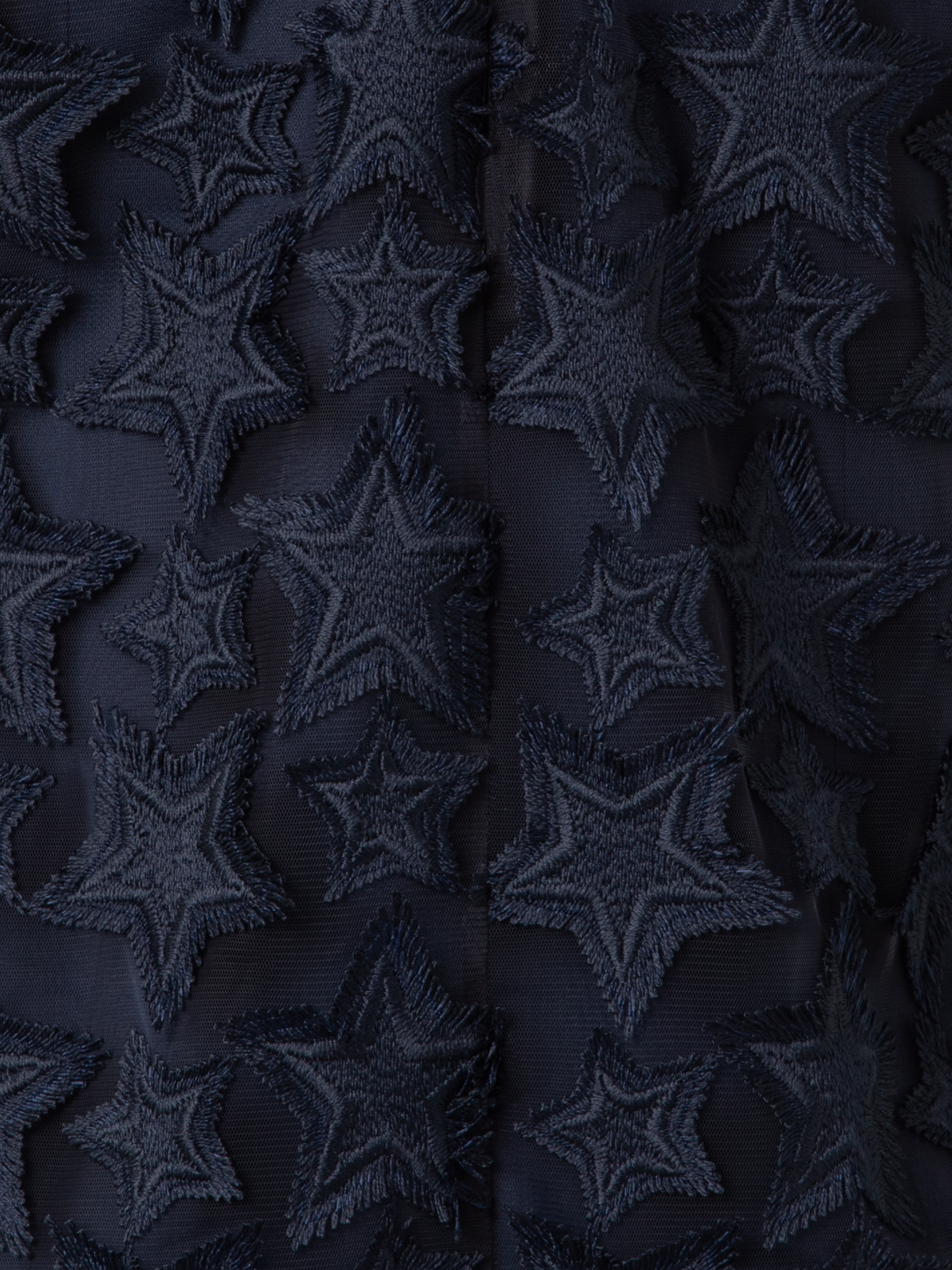 Designer Top mit 3D-Stern-Stickerei - Dunkelblau - Blau