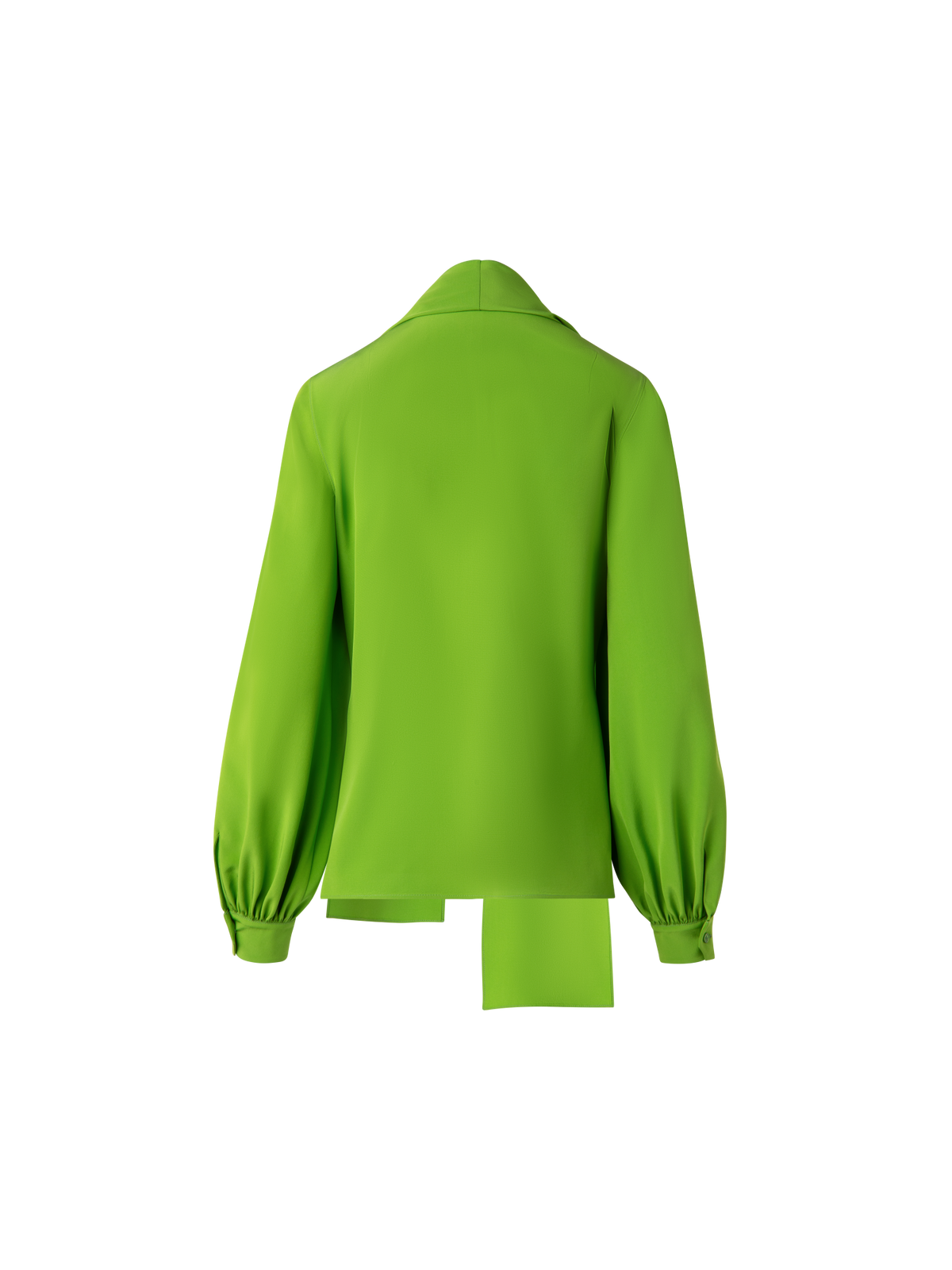 Designer Seidenbluse mit fester Schleife - Grün