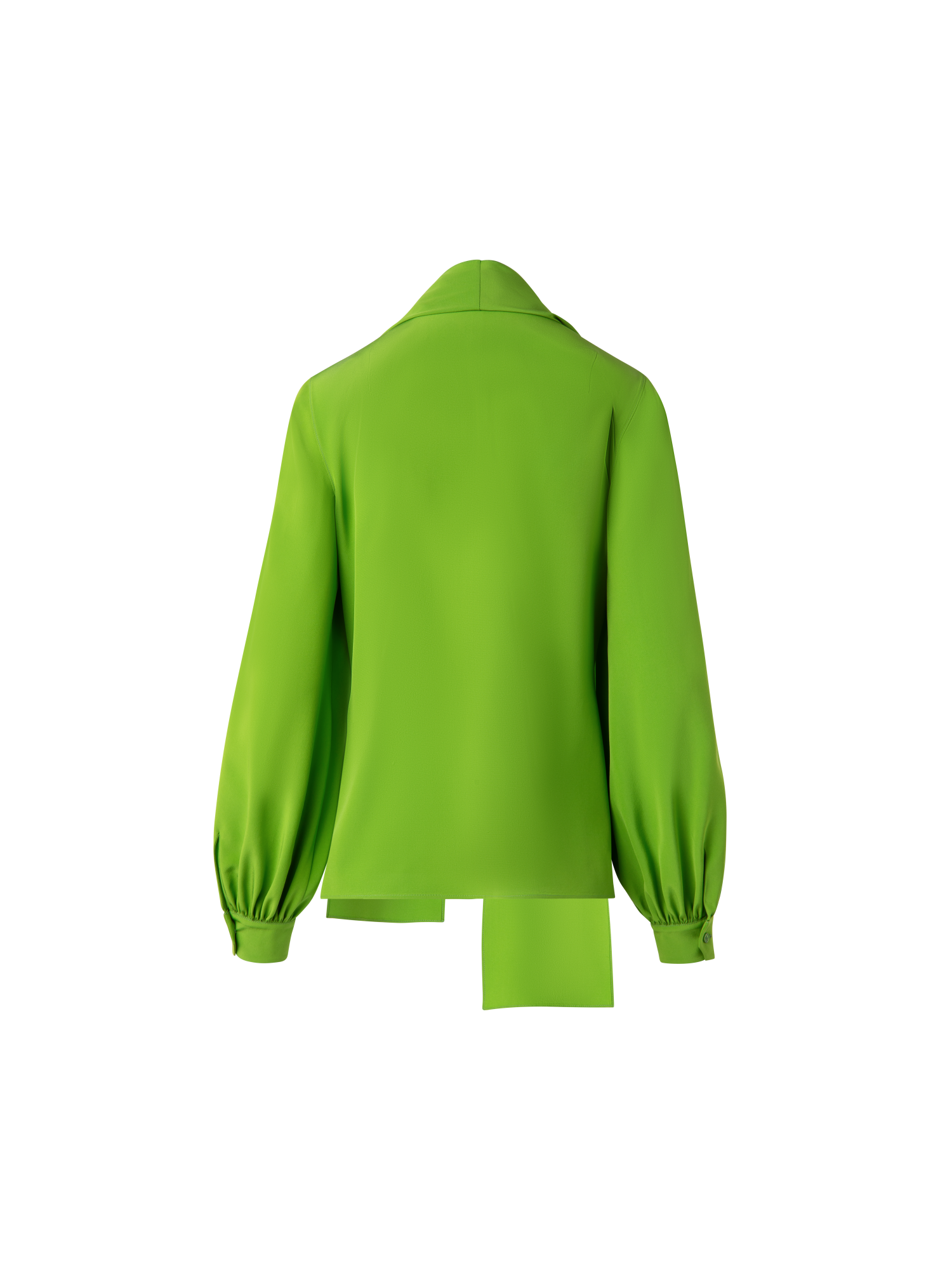 Designer Seidenbluse mit fester Schleife - Grün