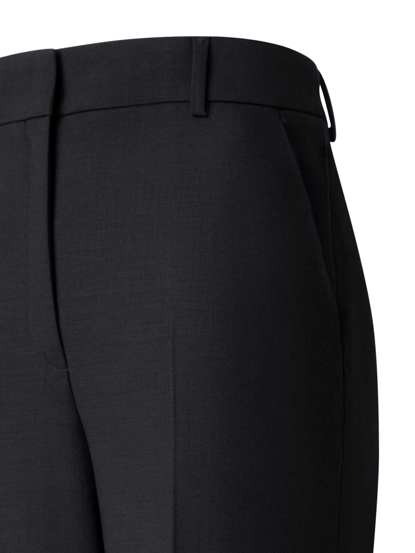 Designer Weite Gerade Hose aus Woll-Stretch-Doubleface - Schwarz