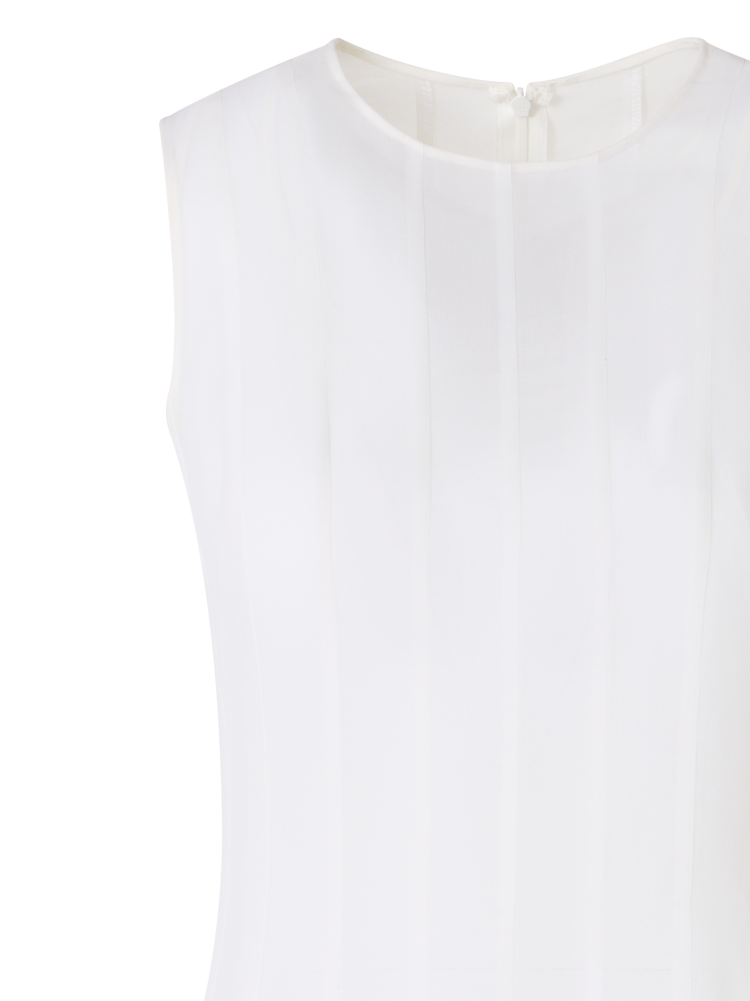 Designer Midikleid aus Seide mit High-Plains-Einsätzen - Ecru